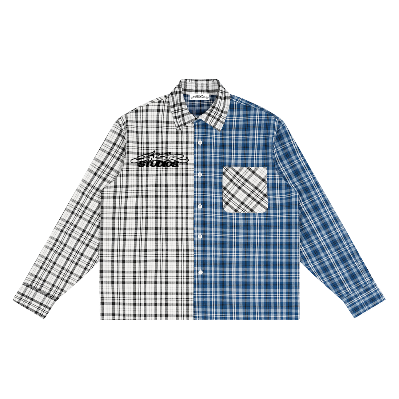 'Oversized' Plaid Block LS