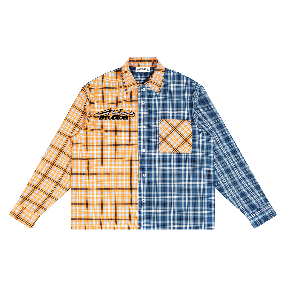 'Oversized' Plaid Block LS