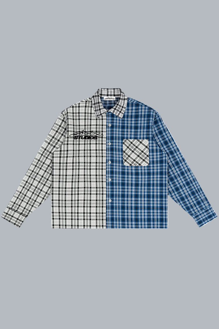 'Oversized' Plaid Block LS